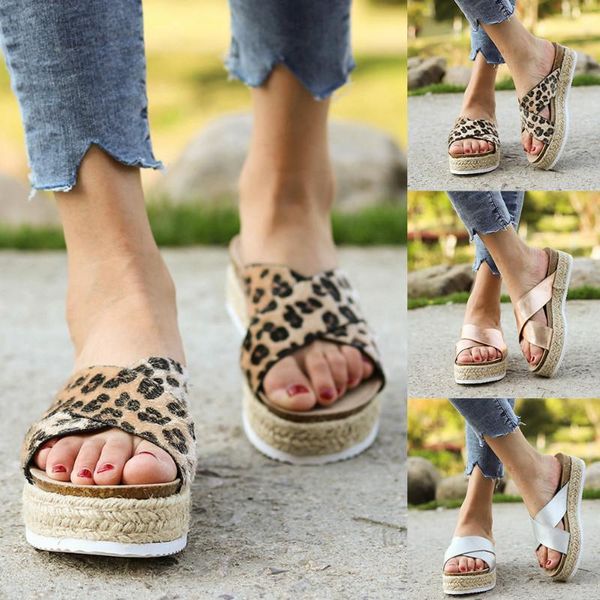 slippers 2021 est women's wedge fashion casual platform sandals leopard knit, Black
slippers 2021 est women's wedge fashion casual platform sandals leopard knit, Black
