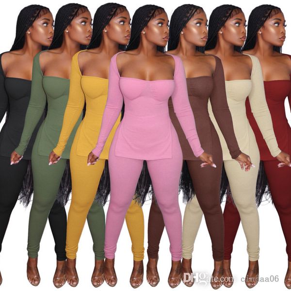 women rib knitted tracksuits two piece pants set fashion long sleeve square neck split sweater sweatshirt leggings outfits, Gray
women rib knitted tracksuits two piece pants set fashion long sleeve square neck split sweater sweatshirt leggings outfits, Gray
