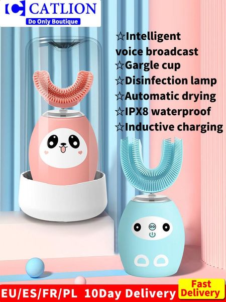children ultrasonic electric toothbrush silicone u sonic tooth brush head intellige speech sound 36o clean ipx8 waterproof teeth smart
children ultrasonic electric toothbrush silicone u sonic tooth brush head intellige speech sound 36o clean ipx8 waterproof teeth smart