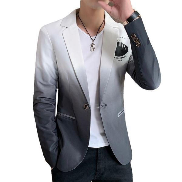 male gradient blazer masculino 2021 spring autumn korean style for men suit jacket casual wedding business clothing men's suits & blaze, White;black
male gradient blazer masculino 2021 spring autumn korean style for men suit jacket casual wedding business clothing men's suits & blaze, White;black