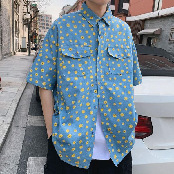summer cotton denim shirt men flower shirts fashion retro casual streetwear korean loose short sleeve mens men's, White;black
summer cotton denim shirt men flower shirts fashion retro casual streetwear korean loose short sleeve mens men's, White;black