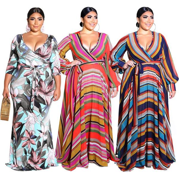 casual dresses european and american bohemian style v-neck plus size dress long skirt, Black;gray
casual dresses european and american bohemian style v-neck plus size dress long skirt, Black;gray