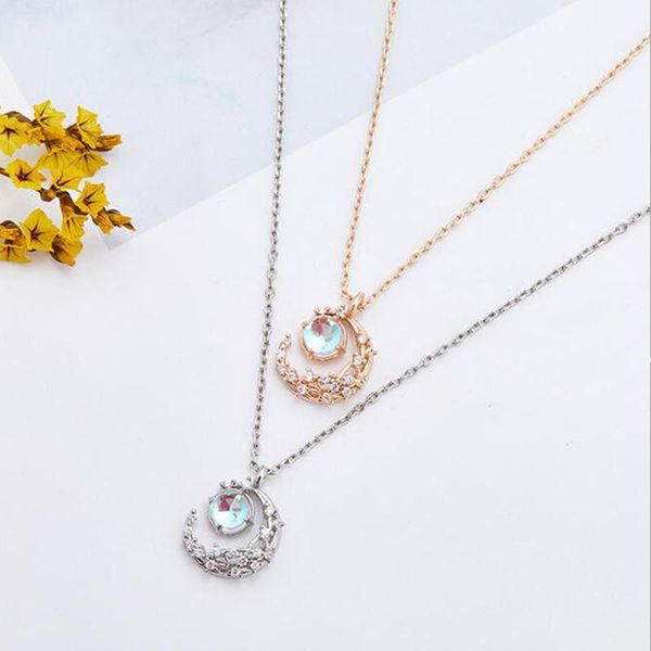 pendant necklaces collier prevent allergy fashion crystal moon opal round charm necklace for women choker collares wedding party jewelry, Silver
pendant necklaces collier prevent allergy fashion crystal moon opal round charm necklace for women choker collares wedding party jewelry, Silver