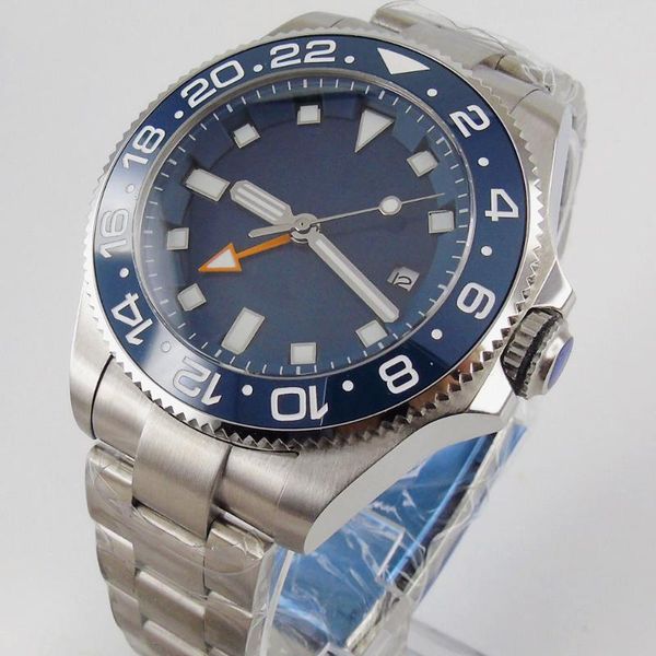 wristwatches orange gmt 43mm automatic men watch insert bezel brushed oyster strap sapphire glass screwdown crown, Slivery;brown
wristwatches orange gmt 43mm automatic men watch insert bezel brushed oyster strap sapphire glass screwdown crown, Slivery;brown