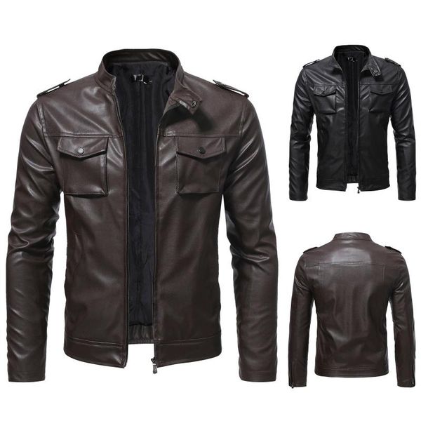 men's jackets 2021 mens motorcycle jacket autumn winter men faux pu leather casual embroidery biker coat zipper fleece, Black;brown
men's jackets 2021 mens motorcycle jacket autumn winter men faux pu leather casual embroidery biker coat zipper fleece, Black;brown