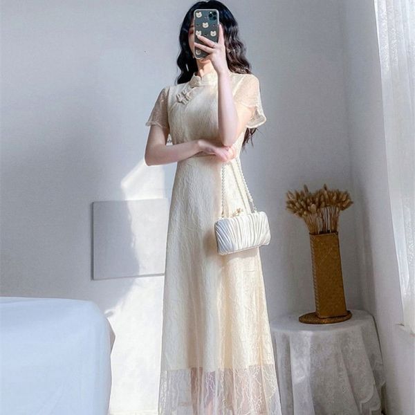 luxury casual dresses improved cheongsam 2021 spring and summer style waist covering belly thin platycodon french lace drs showing feminine, Black;gray
luxury casual dresses improved cheongsam 2021 spring and summer style waist covering belly thin platycodon french lace drs showing feminine, Black;gray