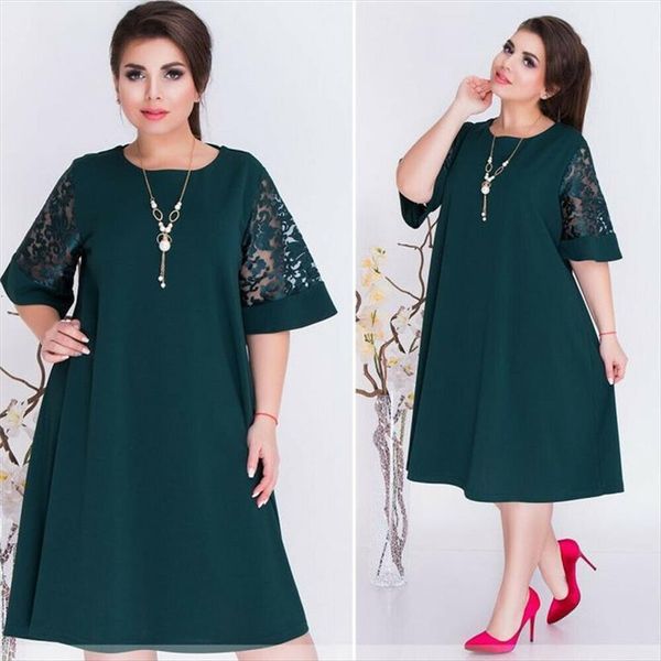 brand casual summer women dress plus size midi short sleeve loose fit a line dresses outfits xl 6xl, Black;gray
brand casual summer women dress plus size midi short sleeve loose fit a line dresses outfits xl 6xl, Black;gray