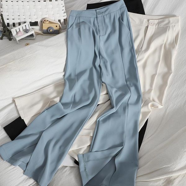 women's pants & capris trousers slit micro-flared spring and summer korean high-waist wide-leg slimming suit, Black;white
women's pants & capris trousers slit micro-flared spring and summer korean high-waist wide-leg slimming suit, Black;white