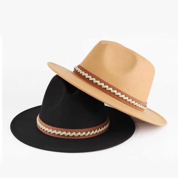wide brim hats luckylianji retro striped leather band women men vintage wool felt cap fedora panama jazz bowler hat (54/57/61cm, Blue;gray
wide brim hats luckylianji retro striped leather band women men vintage wool felt cap fedora panama jazz bowler hat (54/57/61cm, Blue;gray