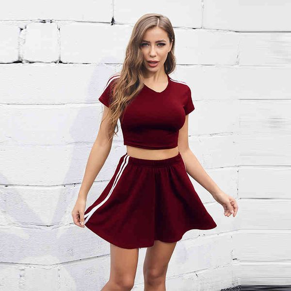 summer new striped sport set ladies casual solid crop for women a line mini skirts suits two piece sets 210413, White
summer new striped sport set ladies casual solid crop for women a line mini skirts suits two piece sets 210413, White