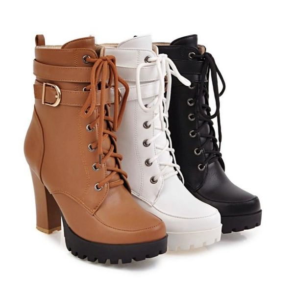 2021high heels women ankle boots lace up fall winter platform ladies large size fashion shoes white black brown
2021high heels women ankle boots lace up fall winter platform ladies large size fashion shoes white black brown