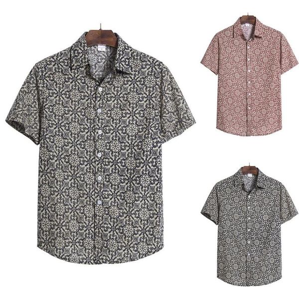 men's casual shirts mens classic pattern button-up comfy summer beach short sleeve loose, White;black
men's casual shirts mens classic pattern button-up comfy summer beach short sleeve loose, White;black