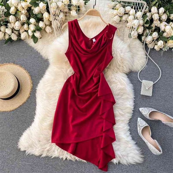 spring summer fashion women hollow out sleeveless pleated ruffle irregular dress solid color vestidos r102 210527, Black;gray
spring summer fashion women hollow out sleeveless pleated ruffle irregular dress solid color vestidos r102 210527, Black;gray