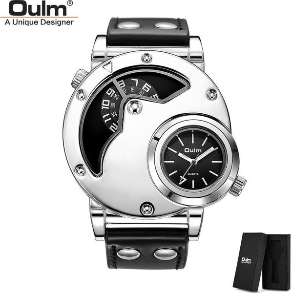 wristwatches oulm hp9591 silver two time zone quartz watch male casual sport leather men's clock, Slivery;brown
wristwatches oulm hp9591 silver two time zone quartz watch male casual sport leather men's clock, Slivery;brown