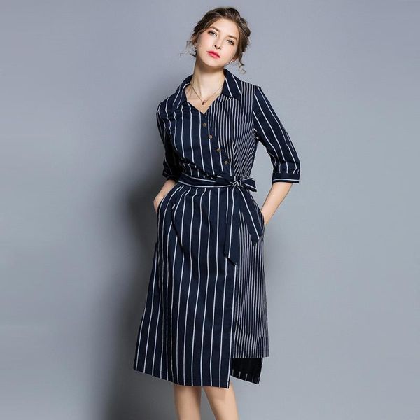 casual dresses 2021 fashion women striped print dress turn-down collar long sleeve button shirt vintage, Black;gray
casual dresses 2021 fashion women striped print dress turn-down collar long sleeve button shirt vintage, Black;gray
