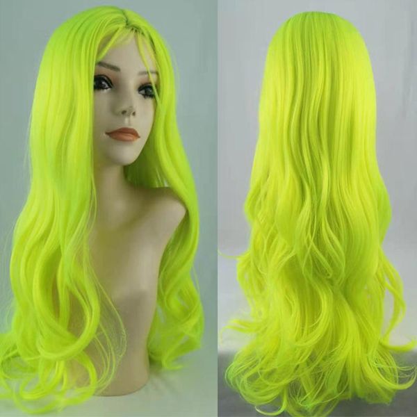 synthetic wigs fluorescent green hair body wave middle part pre plucked long yellow cosplay wig for women, Black
synthetic wigs fluorescent green hair body wave middle part pre plucked long yellow cosplay wig for women, Black