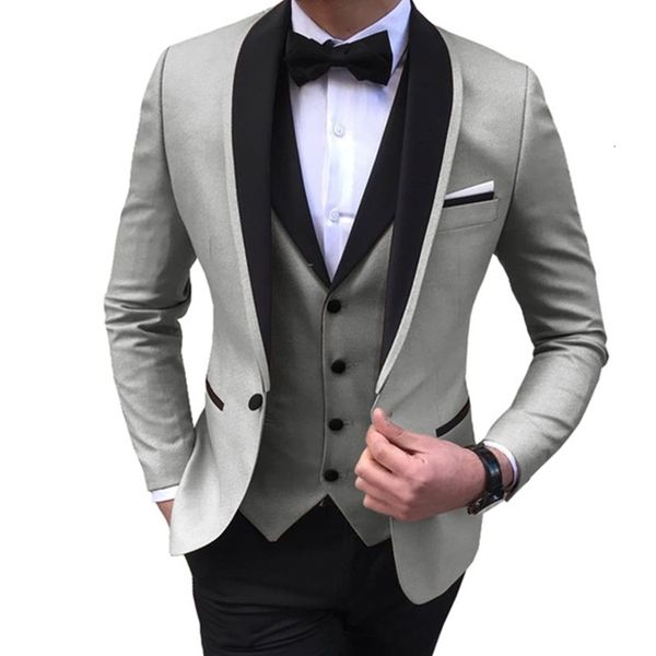 men's suits & blazers male gray 3-piece black shawl casual lapel tux for marriage godfather 2021 (blazer + vest pants), White;black
men's suits & blazers male gray 3-piece black shawl casual lapel tux for marriage godfather 2021 (blazer + vest pants), White;black