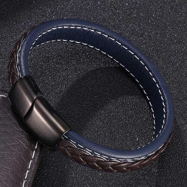 charm bracelets fashion for men blue brown leather braided bracelet bangles 3 colors magnetic buckle male wrist band jewelry gifts 010, Golden;silver
charm bracelets fashion for men blue brown leather braided bracelet bangles 3 colors magnetic buckle male wrist band jewelry gifts 010, Golden;silver