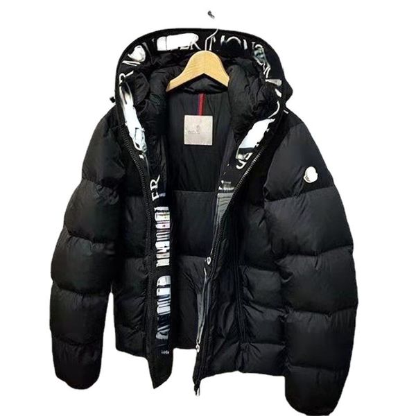 design men's down jackets lettered printed webbing with zipper thickened jacket, Black
design men's down jackets lettered printed webbing with zipper thickened jacket, Black