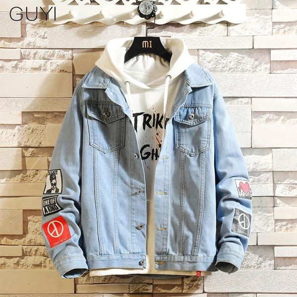 men's jackets blue tag badge denim men black long sleeve pockets outerwear male fashion casual letter hip hop streetwear coats, Black;brown
men's jackets blue tag badge denim men black long sleeve pockets outerwear male fashion casual letter hip hop streetwear coats, Black;brown