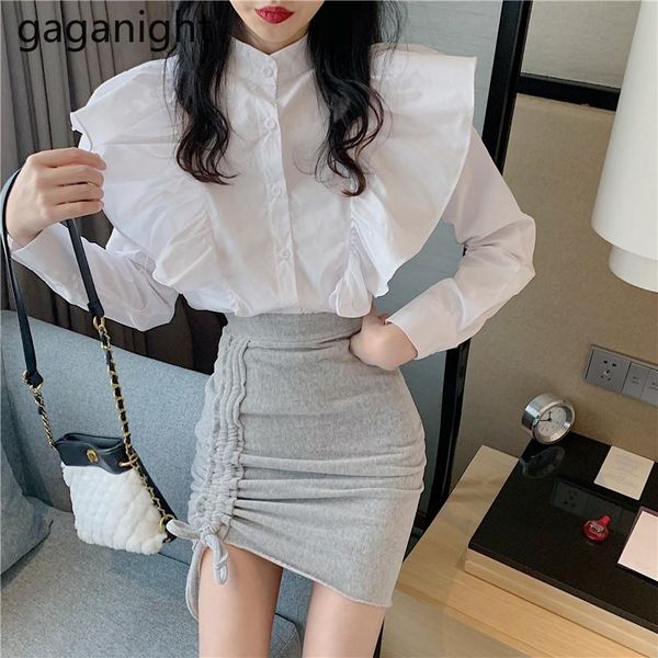 gaganight fashion women two pieces set elegant white ruffles blouse drawstring mini short skirt lady chic suit 2 piece dress
gaganight fashion women two pieces set elegant white ruffles blouse drawstring mini short skirt lady chic suit 2 piece dress