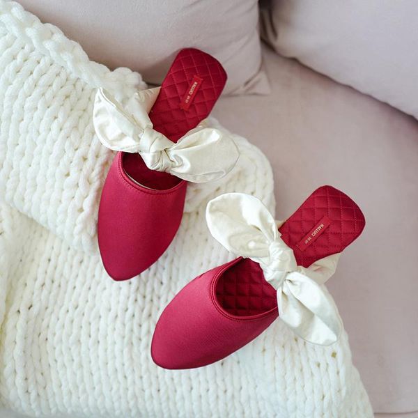 slippers summer home fashion pointy women color matching bow indoor antiskid female outside girl shoes, Black
slippers summer home fashion pointy women color matching bow indoor antiskid female outside girl shoes, Black