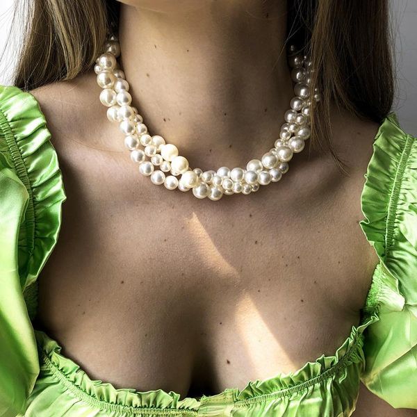 chokers fashion simple multi-layer imitation pearl necklaces for women elegant temperament vintage exaggerated clavicle chain necklace, Golden;silver
chokers fashion simple multi-layer imitation pearl necklaces for women elegant temperament vintage exaggerated clavicle chain necklace, Golden;silver