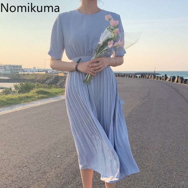 nomikuma elegant pleated dress women o neck short sleeve unicolor dresses slim waist korean style summer vestidos mujer 210514, Black;gray
nomikuma elegant pleated dress women o neck short sleeve unicolor dresses slim waist korean style summer vestidos mujer 210514, Black;gray