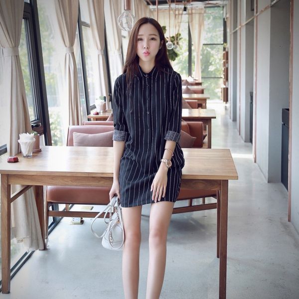 party dresses summer women striped button sleeve half shirt ruffle dress re1h, White;black
party dresses summer women striped button sleeve half shirt ruffle dress re1h, White;black