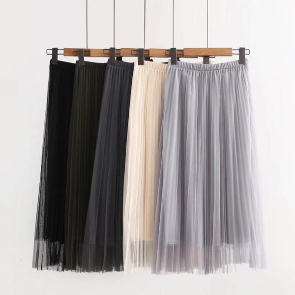 skirts tulle womens midi pleated skirt summer korean style elastic high waist mesh woman faldas mujer moda 2021, Black
skirts tulle womens midi pleated skirt summer korean style elastic high waist mesh woman faldas mujer moda 2021, Black