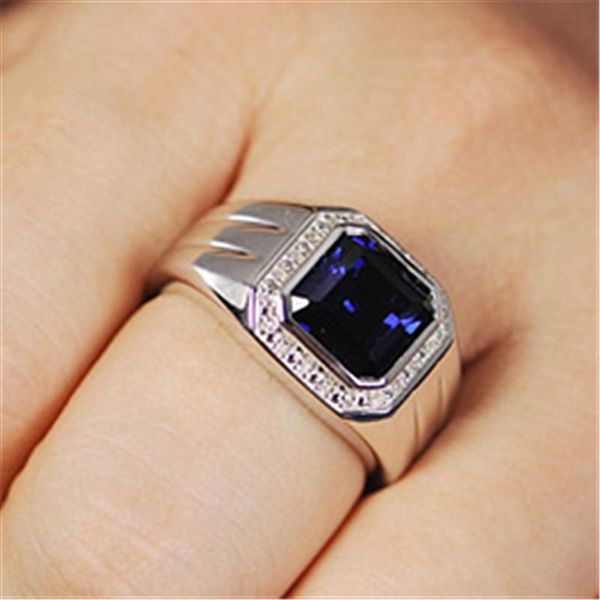 Wedding Rings Luxury Male Blue Crystal Stone Jewelry Trendy Silver Color For Men Classic Square Engagement Valentines Day Gifts, Slivery;golden
Wedding Rings Luxury Male Blue Crystal Stone Jewelry Trendy Silver Color For Men Classic Square Engagement Valentines Day Gifts, Slivery;golden