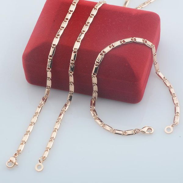 earrings & necklace 3mm wide women men gift 585 rose gold color smooth carving bracelet set jewelry, Silver
earrings & necklace 3mm wide women men gift 585 rose gold color smooth carving bracelet set jewelry, Silver