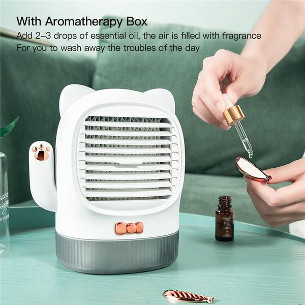 electric fans mini air cooler aroma diffuser lucky cat usb rechargeable water-cooled conditioning fan with 3 gears adjustment warm light
electric fans mini air cooler aroma diffuser lucky cat usb rechargeable water-cooled conditioning fan with 3 gears adjustment warm light