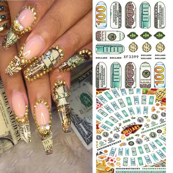1pcs fashion design 3d money dollar bill style nails art sticker wrap foil manicure tips nial decal stickers & decals, Black
1pcs fashion design 3d money dollar bill style nails art sticker wrap foil manicure tips nial decal stickers & decals, Black