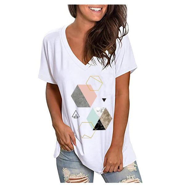 women's t-shirt women tees fashion short sleeve aesthetic clothes summer shirt t-shirts graphic female ladies womens tee geometric, White
women's t-shirt women tees fashion short sleeve aesthetic clothes summer shirt t-shirts graphic female ladies womens tee geometric, White