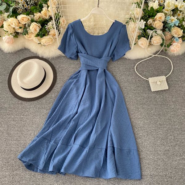 summer elegant dress women's style hollow-out backless strap waist dress women slim retro long vestidos 210420, Black;gray
summer elegant dress women's style hollow-out backless strap waist dress women slim retro long vestidos 210420, Black;gray