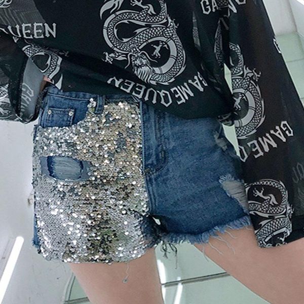 women's jeans heavy work sequins hole hair denim shorts casual short pants ripped, Blue
women's jeans heavy work sequins hole hair denim shorts casual short pants ripped, Blue