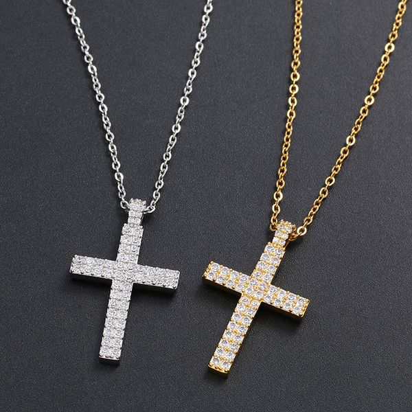 fashion design necklace pendant luxury jewelry selling micro inlaid double row zircon simple novel cross hip hop trendsetter, Silver
fashion design necklace pendant luxury jewelry selling micro inlaid double row zircon simple novel cross hip hop trendsetter, Silver
