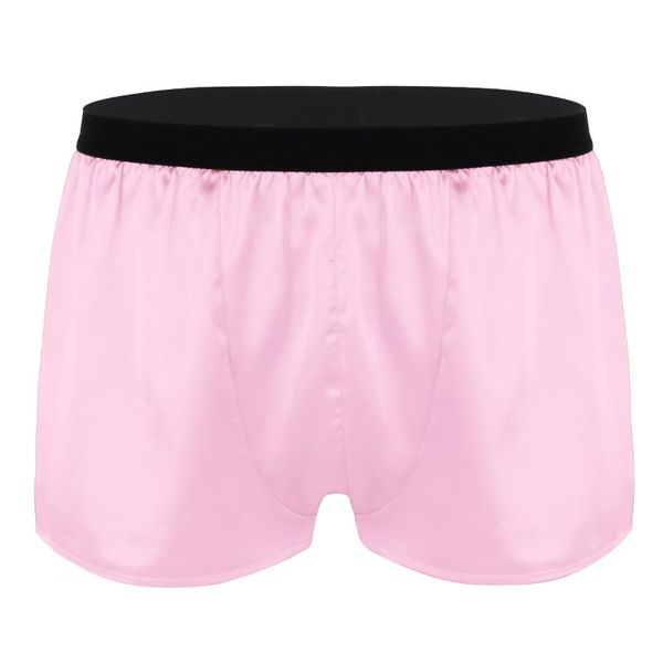 underpants mens shiny boxer shorts solid color low rise underwear lounge sports short pants elastic waistband bulge pouch, Black;white 
underpants mens shiny boxer shorts solid color low rise underwear lounge sports short pants elastic waistband bulge pouch, Black;white