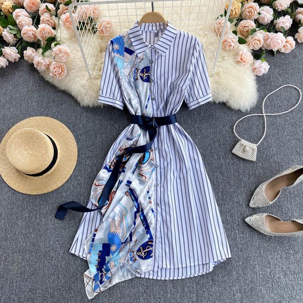 casual dresses mid-length shirt female design sense niche printing silk scarf stitching temperament light mature style slim dress, Black;gray
casual dresses mid-length shirt female design sense niche printing silk scarf stitching temperament light mature style slim dress, Black;gray