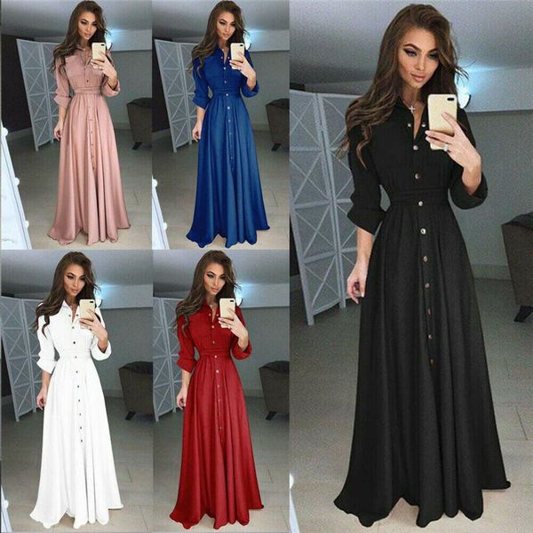 casual dresses hirigin women long sleeve button dowm maxi dress lady evening party shirt, Black;gray
casual dresses hirigin women long sleeve button dowm maxi dress lady evening party shirt, Black;gray