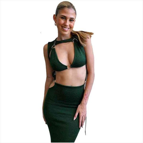 elegant big backless green women skirt dummy two piece set fashion ring strap design wholesale party maxi dress, Black
elegant big backless green women skirt dummy two piece set fashion ring strap design wholesale party maxi dress, Black