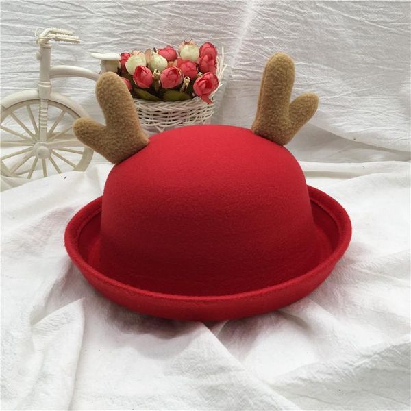 wide brim hats children antlers christmas hat winter kids gift solid color dome british woolen, Blue;gray
wide brim hats children antlers christmas hat winter kids gift solid color dome british woolen, Blue;gray