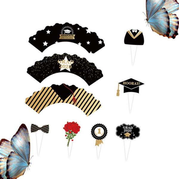 24pcs in 1 set black and golden graduation party cupcake wrapper ers diy insert cake linner paper picks other festive & supplies
24pcs in 1 set black and golden graduation party cupcake wrapper ers diy insert cake linner paper picks other festive & supplies