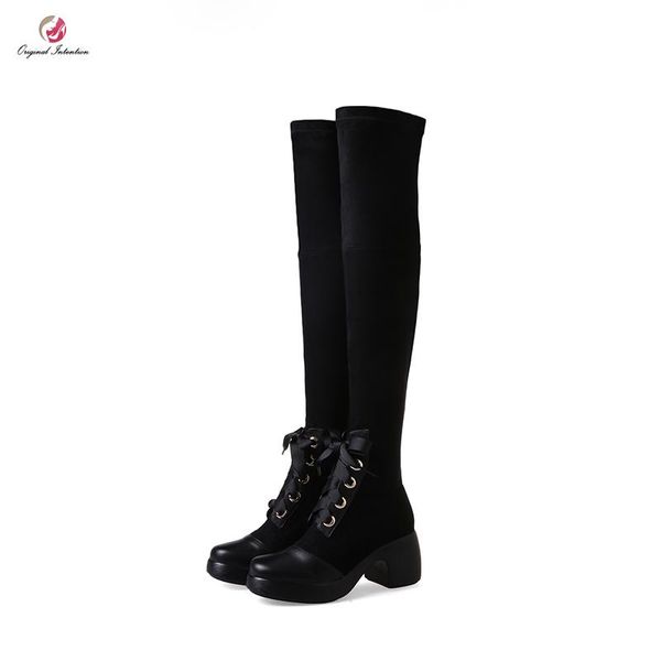 boots original intention genuine leather stylish over knee high black woman round toe chunky heels shoes soft
boots original intention genuine leather stylish over knee high black woman round toe chunky heels shoes soft