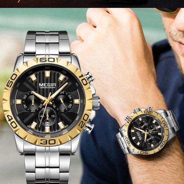 wristwatches megir men's watches fashion atmosphere multi-function business table steel belt quartz watch montre homme clock, Slivery;brown
wristwatches megir men's watches fashion atmosphere multi-function business table steel belt quartz watch montre homme clock, Slivery;brown