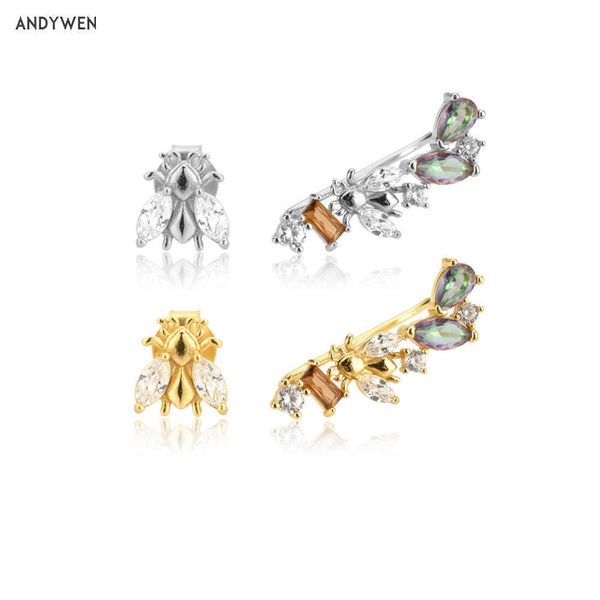 andywen 925 sterling silver gold long rainbow bees climber earring piercing irregular pin rock punk fashion jewelry 210608
andywen 925 sterling silver gold long rainbow bees climber earring piercing irregular pin rock punk fashion jewelry 210608