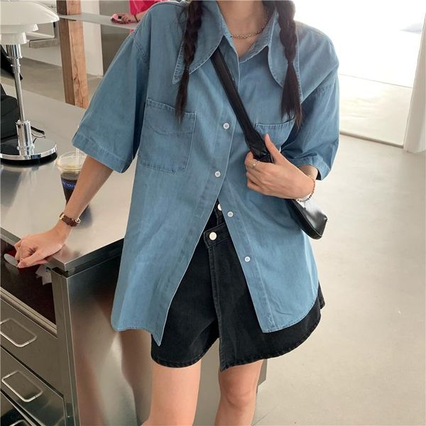 women's blouses & shirts jeans shirt women 2021 fashion casual female plus size turn-down neck lady denim jackets, White
women's blouses & shirts jeans shirt women 2021 fashion casual female plus size turn-down neck lady denim jackets, White