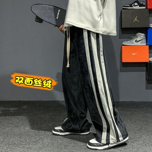 men's pants pr men velvet joggers fashion streetwear warm sweatpants thicken korean vintage strip casual trousers for man plus 5xl, Black
men's pants pr men velvet joggers fashion streetwear warm sweatpants thicken korean vintage strip casual trousers for man plus 5xl, Black