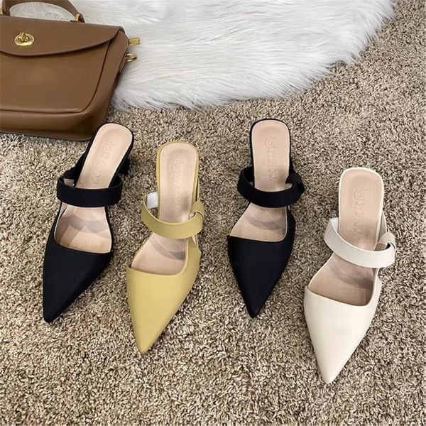 dress shoes fashion brand sandals mules women shallow mouth pointed toe high heel elegent slip on slides france pumps, Black
dress shoes fashion brand sandals mules women shallow mouth pointed toe high heel elegent slip on slides france pumps, Black